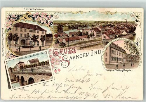 Sarreguemines 1899 Landgerichtsplatz Postamt Neubrückerstraße Höhere Töchter Schule