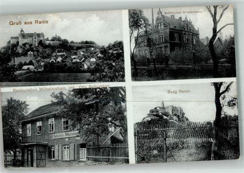 Ranis Burg Ranis Gasthaus Wilhelmshain Krankenhaus