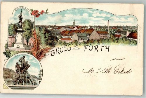 Fürth 1898 Kunstbrunnen Kriegerdenkmal