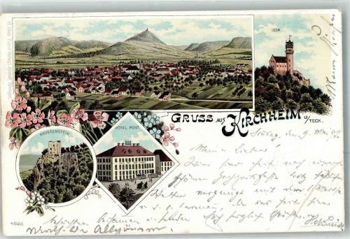 Kirchheim 1897 Reussenstein Hotel Post Teck Burg