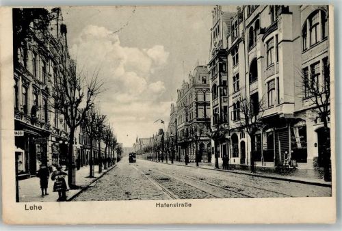 Lehe 1915 Hafenstraße Straßenbahn Werbeschild MAGGI