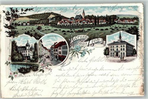 Lich 1901 Schloss Oberstadt Rathaus
