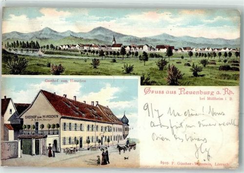Neuenburg 1904 Gasthaus zum Hirschen