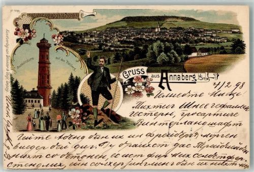 Annaberg-Buchholz 1898 Wanderer Pöhlberg-Aussichtsturm