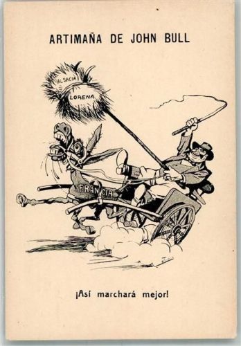 Satire Karikatur John Bull mit Esel El Tiempo Diario de la Tarde Serie I Politik