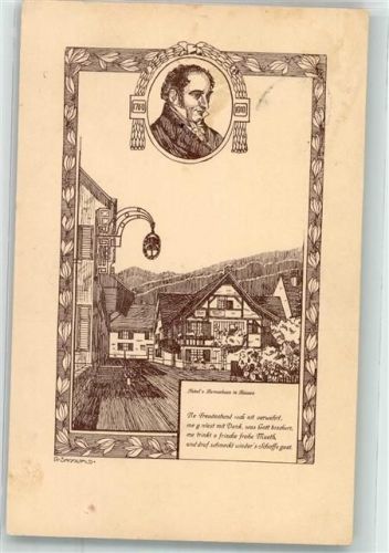 Raitbach Festpostkarte zur 150. Geburtstagsfeier Joh. P. Hebel 10. Mai 1910