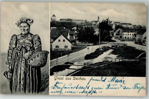 Dachau 1907 Volkstracht Schlossberg Pfarrkirche St. Jakob Verlag Ottmar Zieher-München
