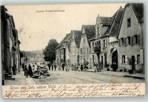 Sulz 1904 Kaiser Friedrichstraße Kinder Bahnpost Selz - Waldburg Zug 2572