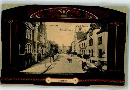 Zerbst Kreishaus Bahnhofstraße Kaiserl. Postamt Passepartout Jugendstil