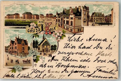 Köln Kalk 802 1897 Rathaus Wallfahrtskapelle Offizierskasino Kronprinz-Kaserne