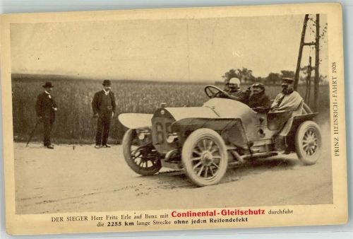 Sieger Fritz Erle auf Benz Mercedes mit Continental-Gleitschutz
