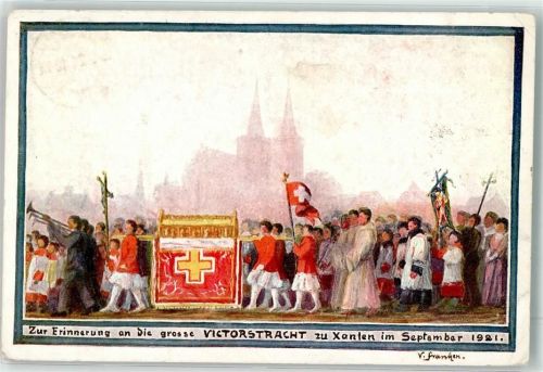 Xanten 1921 Victorstracht September 1921 Festzug sign V. Franken