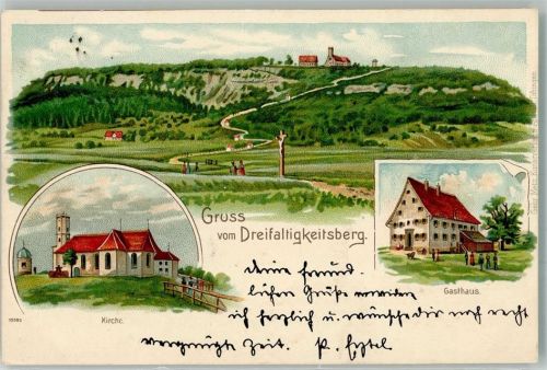Spaichingen 1901 Kirche Gasthaus Dreifaltigkeitsberg