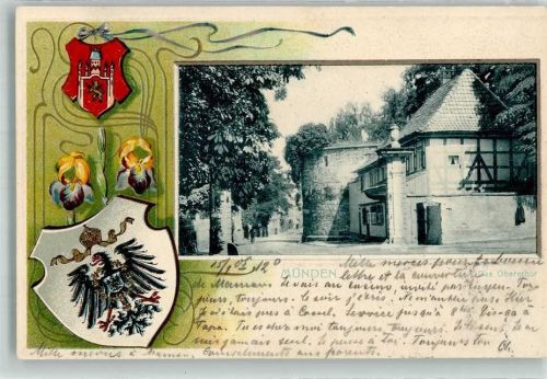 Münden 1905 Passepartout Wappen Obertor