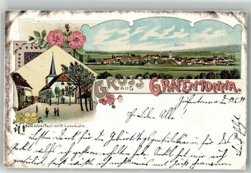 Gräfentonna 1899 St. Peter Pauli-Kirche Lutherbuche Stauchung