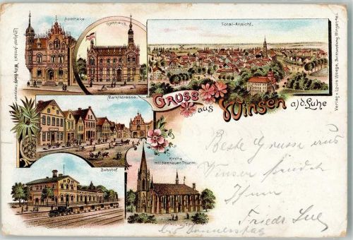 Winsen 1898 Apotheke Rathaus Bahnhof Marktstraße