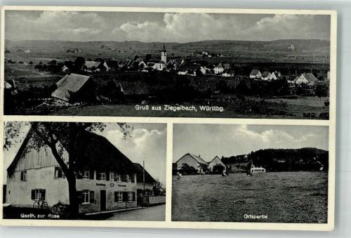 Ziegelbach Posthilfstelle Ziegelbach Gasthaus zur Rose Motorrad Fahrrad Rinderweide