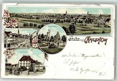 Crailsheim 1898 Wilhelmshöhe Wihelmstraße Schlossplatz
