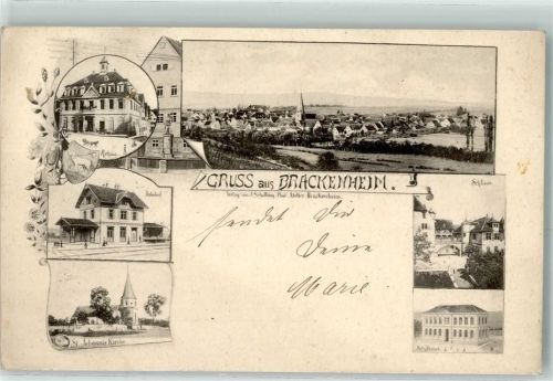 Brackenheim 1904 Rathaus Schloss Schulhaus St. Johannis Kirche Bahnhof