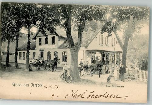 Jersbek 1906 Gasthaus zum Fasanenhof Fahrrad