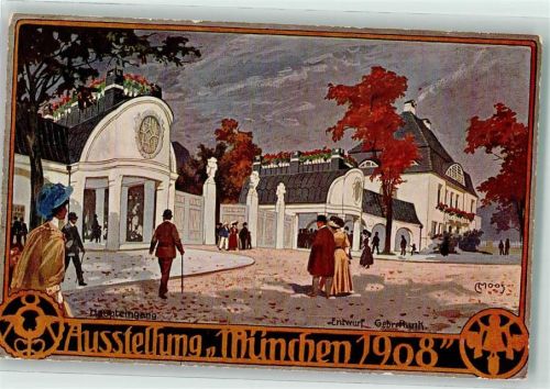 München Ausstellung 1908 sign Moos C. Nr 184