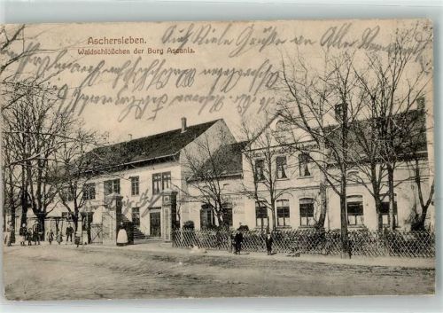 Aschersleben 1914 Gasthaus Waldschlösschen der Burg Ascania