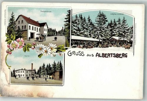 Auerbach Albertsberg Stallgebäude Küche Liegewiese im Winter