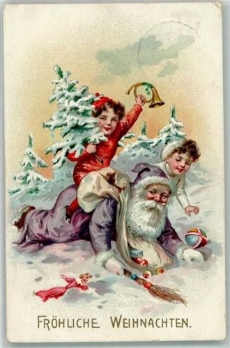 1906 - 1912 Kinder spielen , Rute, Spielzeug , Tannenbaum Posthorn