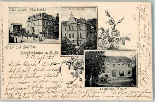 06556 O4730 Bad Frankenhausen ,Kyffhäuser 1901 - Villa Hammer Villa Janicke Villa Toelle Logierhaus Wagner