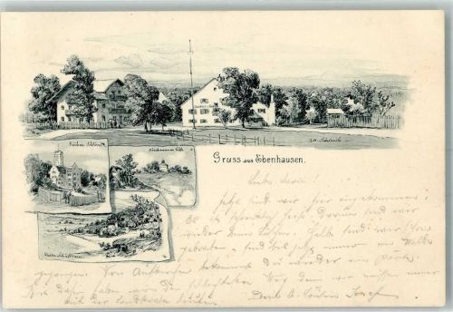 Ebenhausen 1899 Fischer-Schlössel Röschmanner Höfe Kloster Schäftlarn sign. Schleich