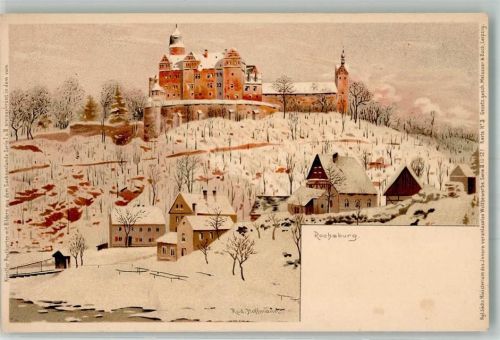 Rochsburg Schloss Rochsburg Winter sign. Rud. Hoffmann