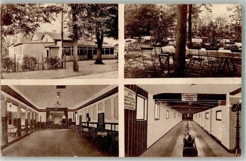 Aumühle Gasthaus zur Waldgrotte Saal Kegelbahn Garten