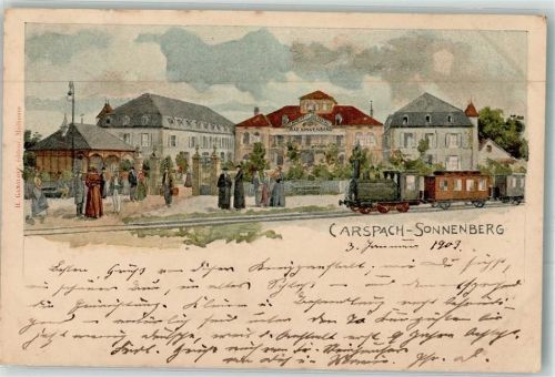 Carspach 1909 Eisenbahn Bahnpost Sonnenberg