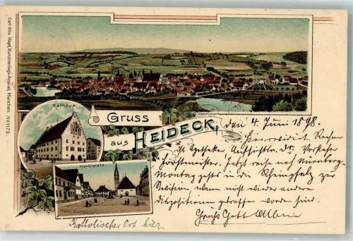 Heideck 1898 Rathaus Marktplatz