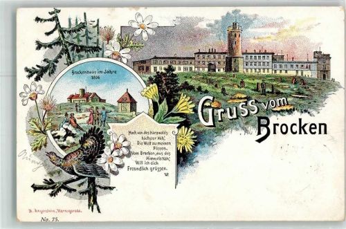 Brocken 1907 Brockenhaus Auerhahn