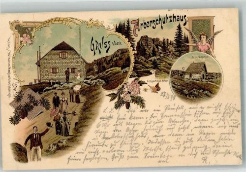 Arberschutzhaus 1897 Engel Arberkapelle Arberschutzhaus Felsenpartie Schmetterlinge