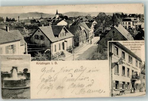 Bad Krozingen 1914 Thermalsprudel Gasthaus zum Rößle