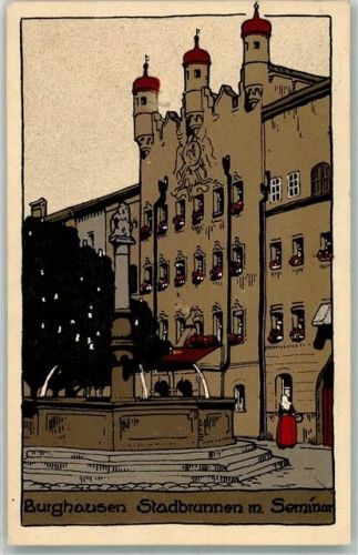 Burghausen 1919 Stadtbrunnen Seminar