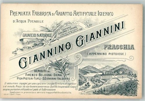 Pracchia Werbung Giannino Giannini Acqua Potabile Lithographie