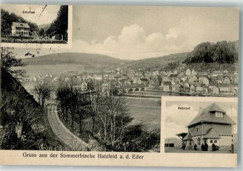 Hatzfeld 1913 Ederlust Bahnhof Ederbrücke
