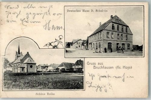Bruchhausen-Vilsen 1905 Schöne Reihe Gasthaus Deutsches Haus Reiter