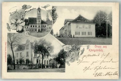 Königsbrück 1901 Schießhaus Rathaus Postgebäude