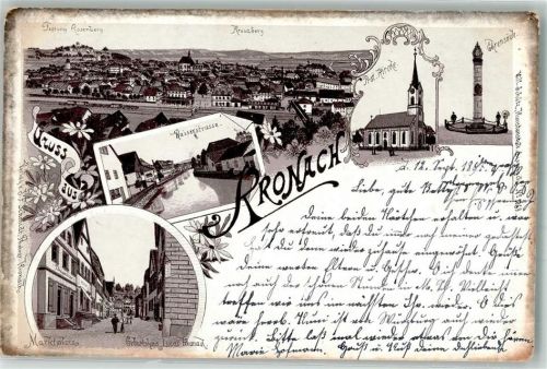 Kronach 1897 Kreuzberg Wasserstraße Geburtshaus von Lucas Kranach Ehrensäule