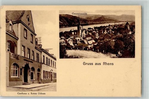 Rhens 1927 Gasthaus zum roten Ochsen Rhein