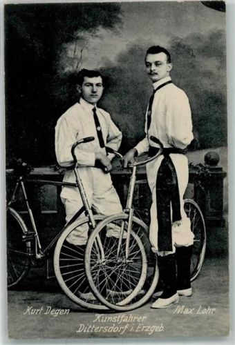 Dittersdorf Fahrrad Kunstfahrer a. Dittersdorf Lichtdruck von Trau & Schwab. Dresden