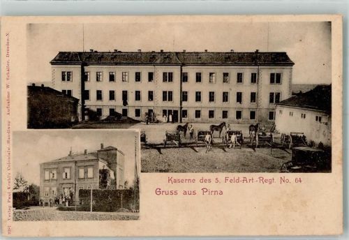 Pirna Kaserne des 5. Feld-Art.-Regt. Nr. 64 Pferde