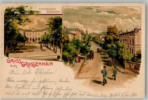 Großenhain 1900 Cottbuser Bahnhof Bahnhofstraße