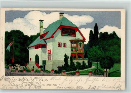 Darmstadt Villa in Rosen Haus Christiansen Ausstellung der Künstler Kolonie 1901