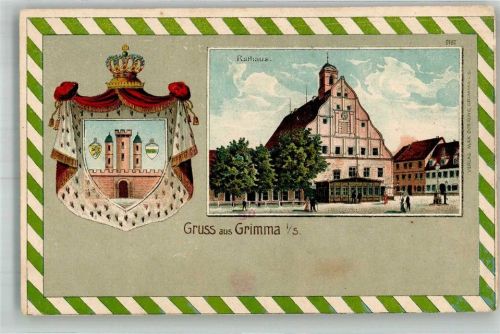 Grimma Rathaus Stadtwappen Passepartout