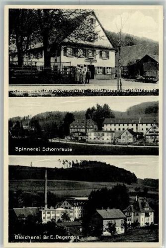 Ravensburg Schornreute Bleicherei Dr. Degerdon Spinnerei Schornreute Gasthaus Reischmann